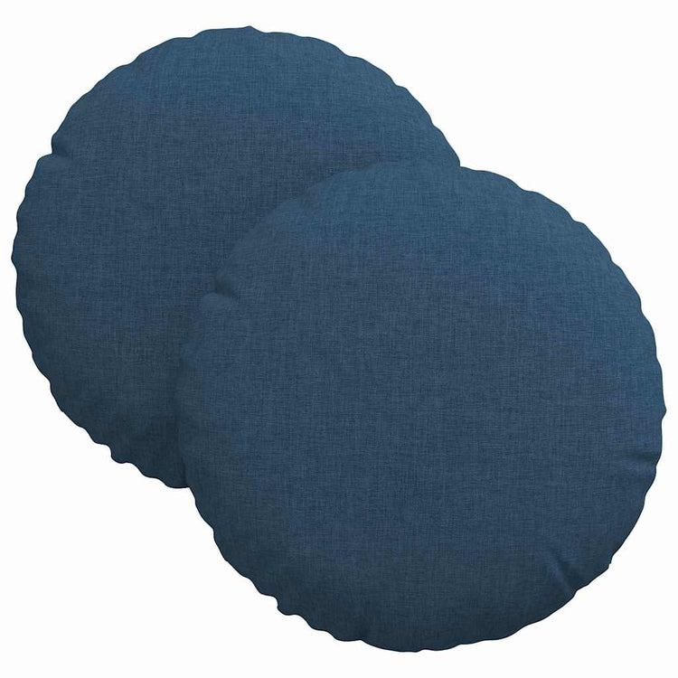 Vidaxl zitkussens 2 st stof blauw ø30 x 13 cm