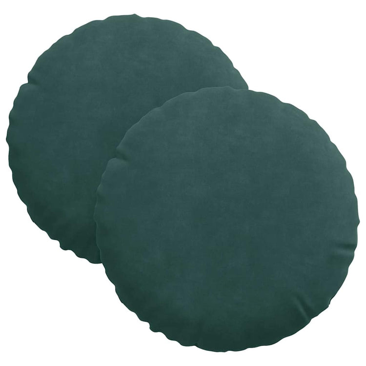 Vidaxl zitkussens 2 st fluweel donkergroen ø30 x 13 cm