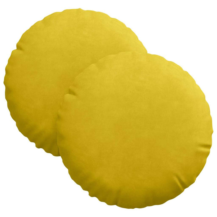 Vidaxl zitkussens 2 st fluweel geel ø30 x 13 cm