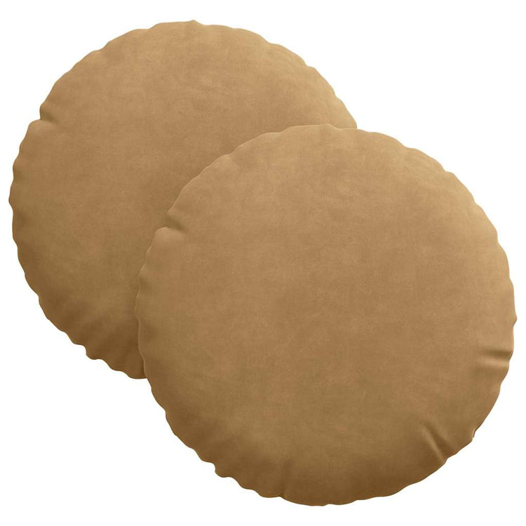 Vidaxl zitkussens 2 st fluweel bruin ø30 x 13 cm
