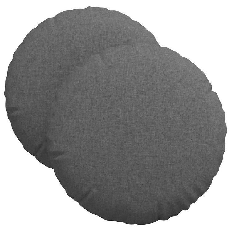 Vidaxl zitkussens 2 st stof donkergrijs ø40 x 13 cm