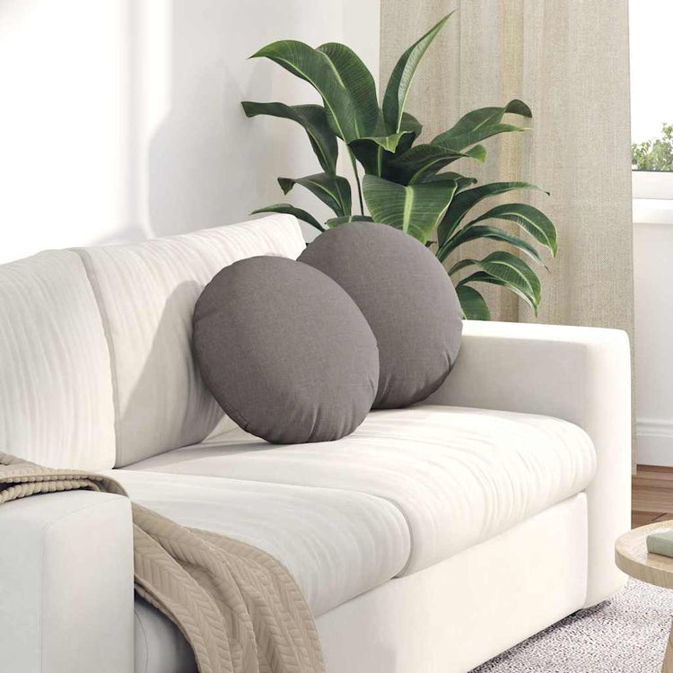 Vidaxl zitkussens 2 st stof taupe ø40 x 13 cm