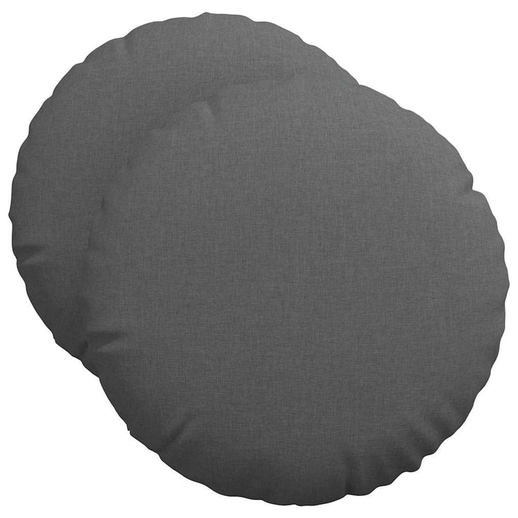 Vidaxl zitkussens 2 st stof donkergrijs ø50 x 19 cm