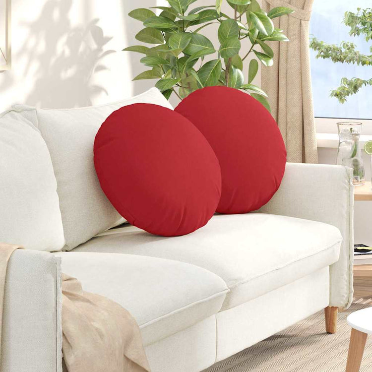 Vidaxl zitkussens 2 pcs rood ø50 x 19 cm stof
