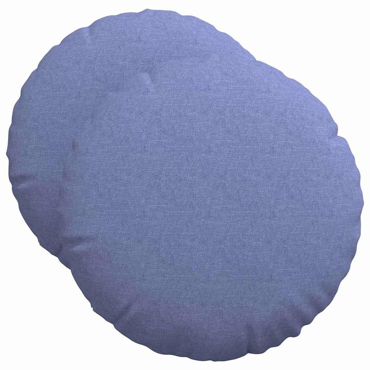 Vidaxl zitkussens 2 st stof jeans blauw ø50 x 19 cm