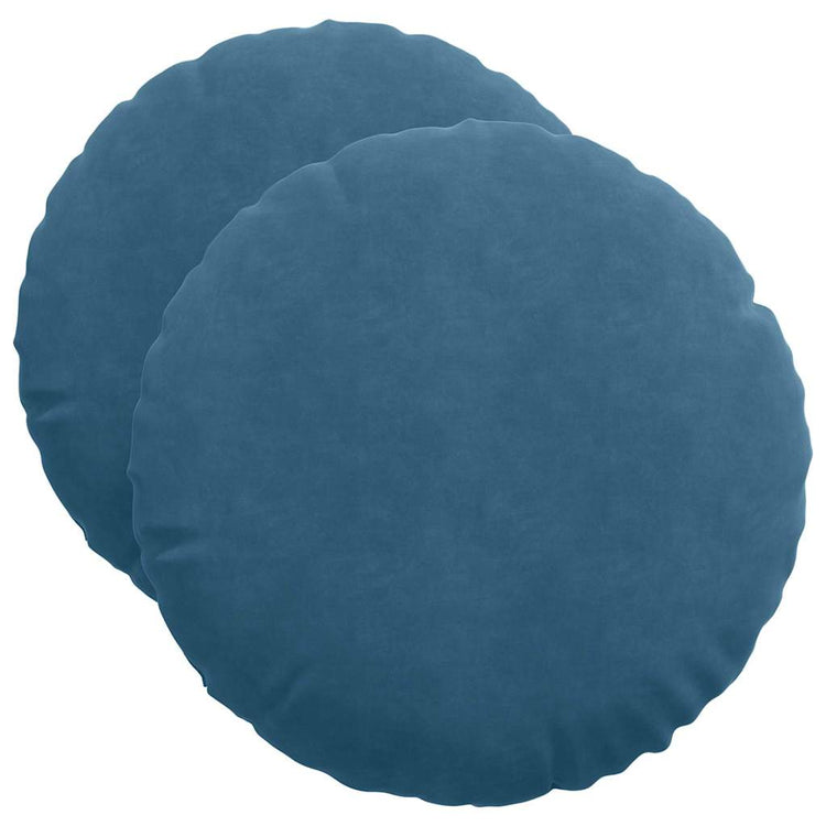 Vidaxl zitkussens 2 st fluweel blauw ø50 x 19 cm