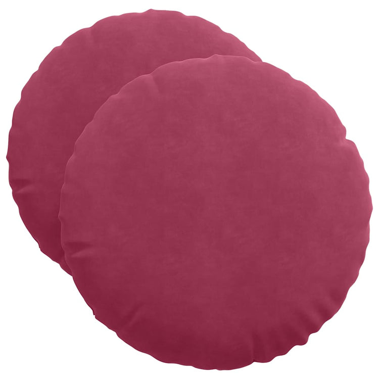Vidaxl zitkussens 2 st fluweel wijnrood ø50 x 19 cm
