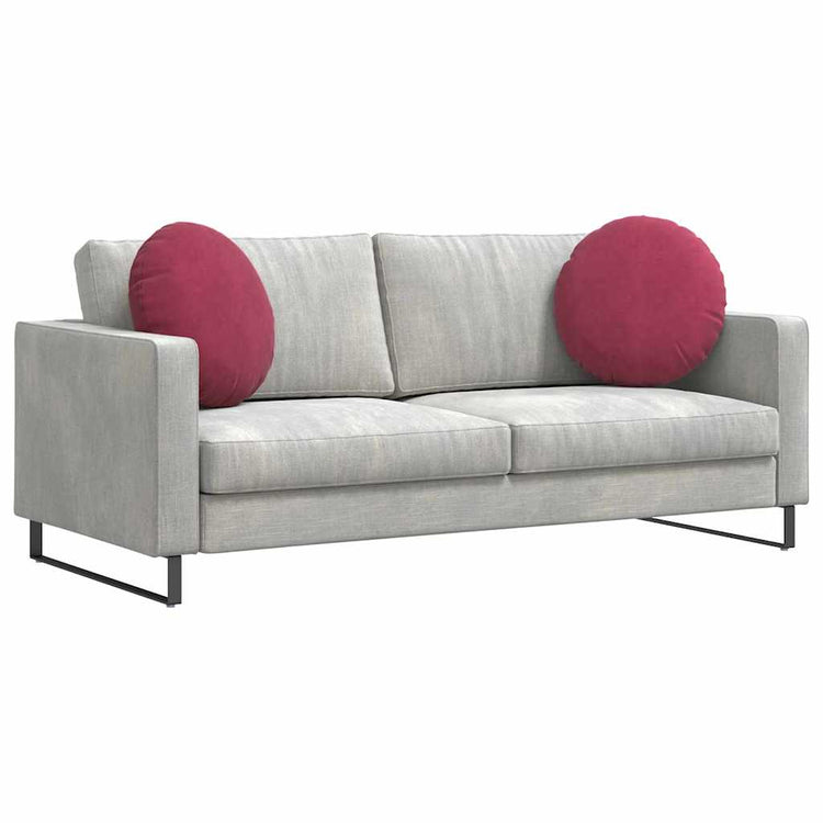 Vidaxl zitkussens 2 st fluweel wijnrood ø50 x 19 cm