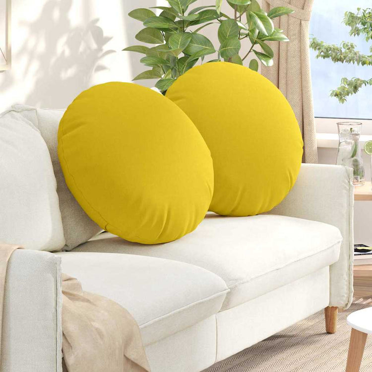 Vidaxl zitkussens 2 pcs lichtgeel ø60 x 21 cm stof