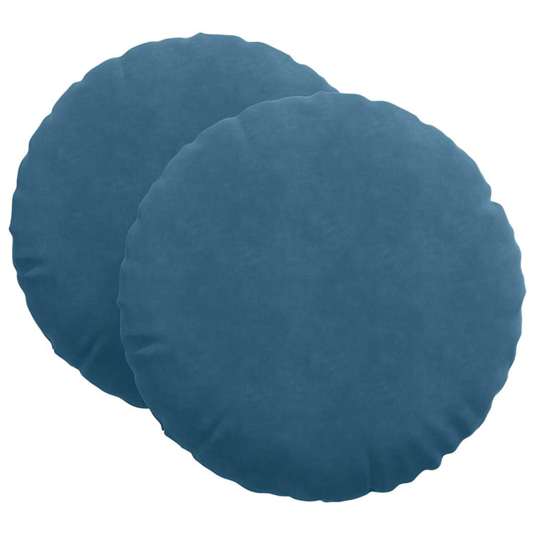 Vidaxl zitkussens 2 st fluweel blauw ø60 x 21 cm