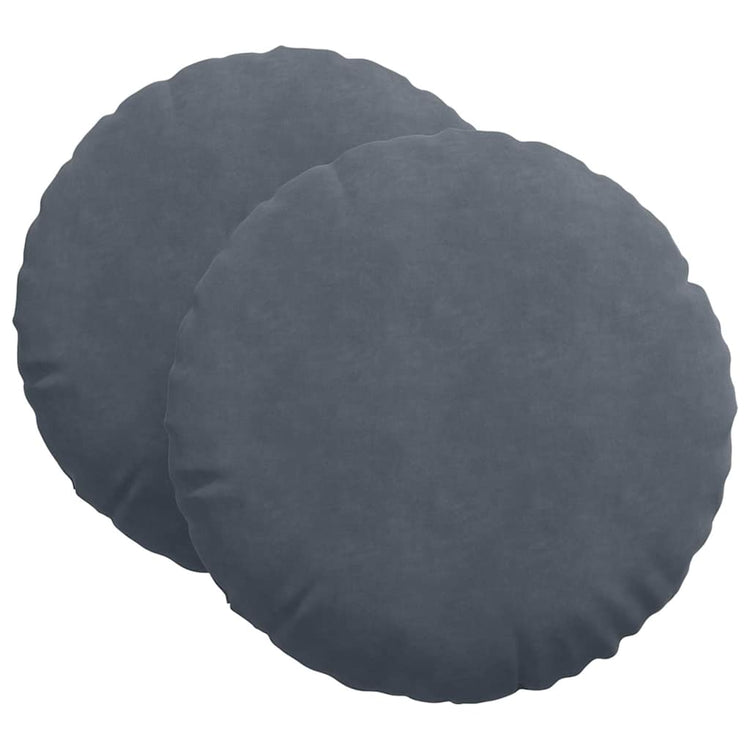 Vidaxl zitkussens 2 st fluweel donkergrijs ø60 x 21 cm