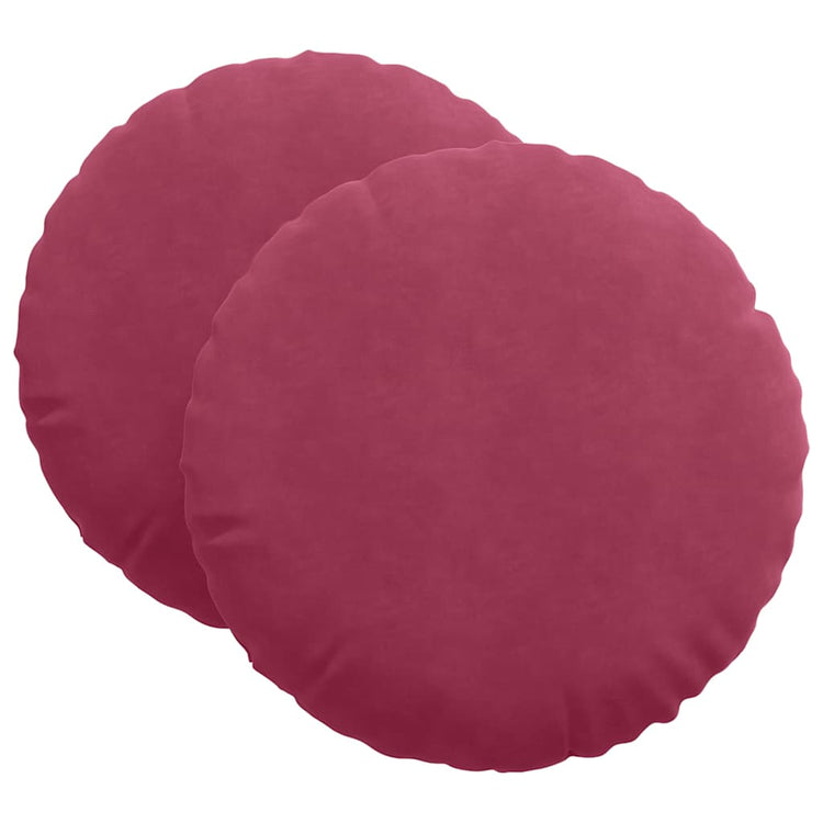 Vidaxl zitkussens 2 st fluweel wijnrood ø60 x 21 cm