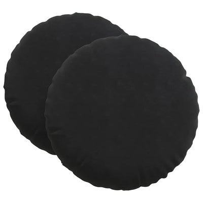 Vidaxl zitkussens 2 st fluweel zwart ø60 x 21 cm
