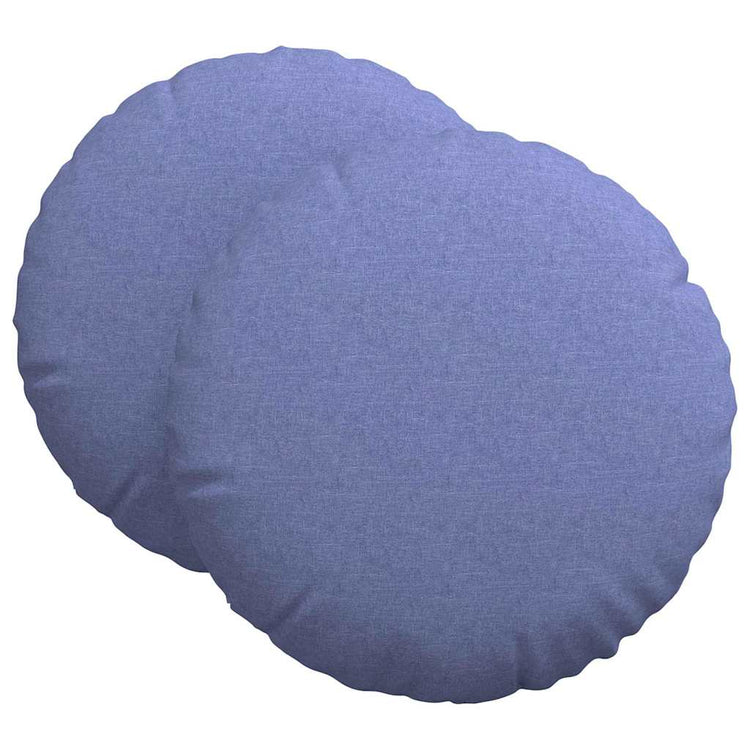 Vidaxl zitkussens 2 st stof jeans blauw ø80 x 29 cm