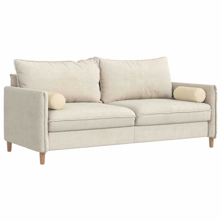 Vidaxl bolster kussens 2 st stof crème ø 15 x 40 cm