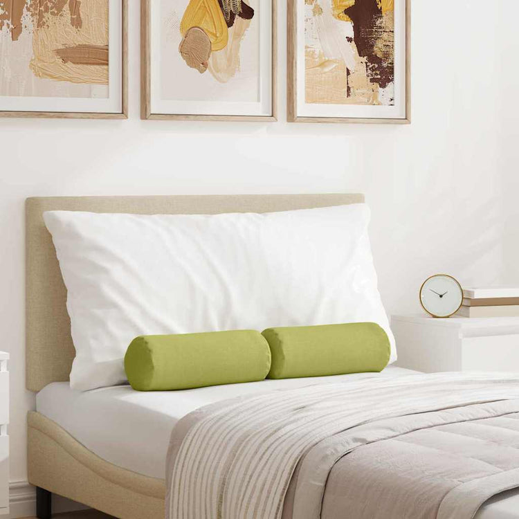 Vidaxl bolster kussens 2 st stof lichtgroen ø 15 x 40 cm