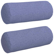 Vidaxl bolster kussens 2 st stof jeans blauw ø 15 x 40 cm - afbeelding 2