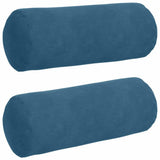 Vidaxl bolster kussens 2 stuks blauw ø 15 x 40 cm cordstof - afbeelding 2