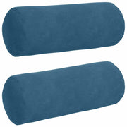 Vidaxl bolster kussens 2 stuks blauw ø 15 x 40 cm cordstof - afbeelding 2