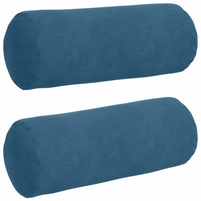 Vidaxl bolster kussens 2 stuks blauw ø 15 x 40 cm cordstof