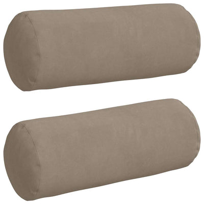 Vidaxl bolster kussens 2 stuks taupe ø 15 x 40 cm microvezel stof