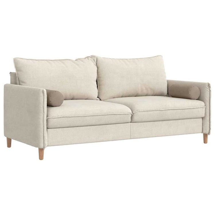 Vidaxl bolster kussens 2 st microvezel stof taupe ø 15 x 40 cm
