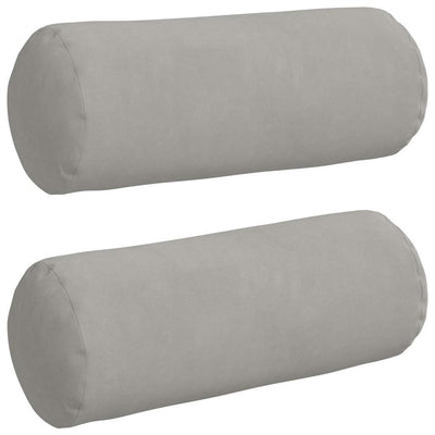 Vidaxl bolster kussens 2 stuks lichtgrijs ø 15 x 40 cm microvezel stof