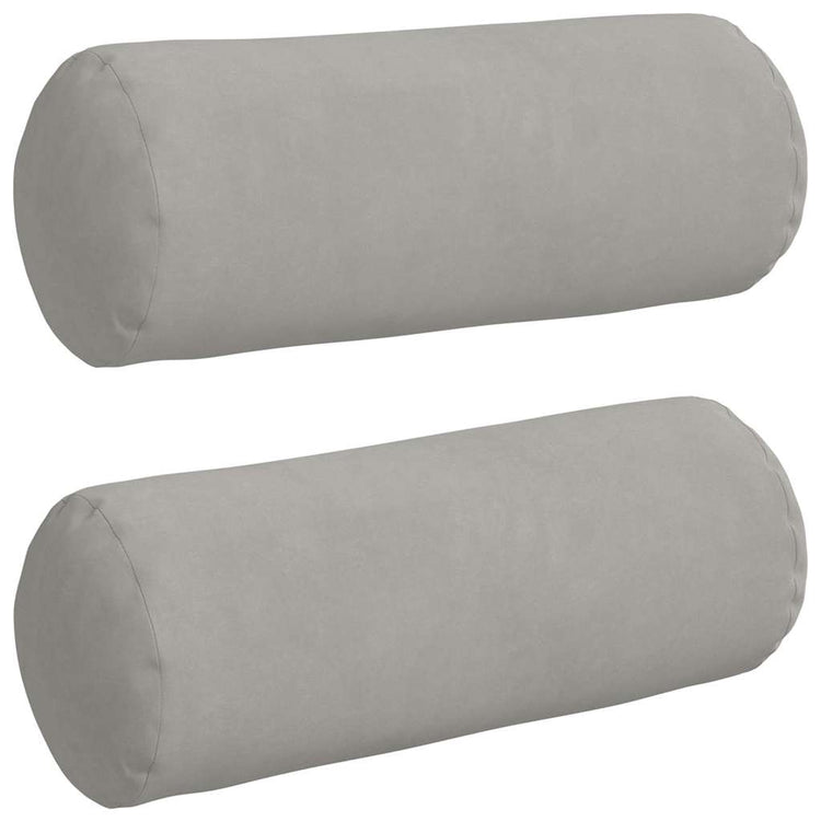 Vidaxl bolster kussens 2 stuks lichtgrijs ø 15 x 40 cm microvezel stof