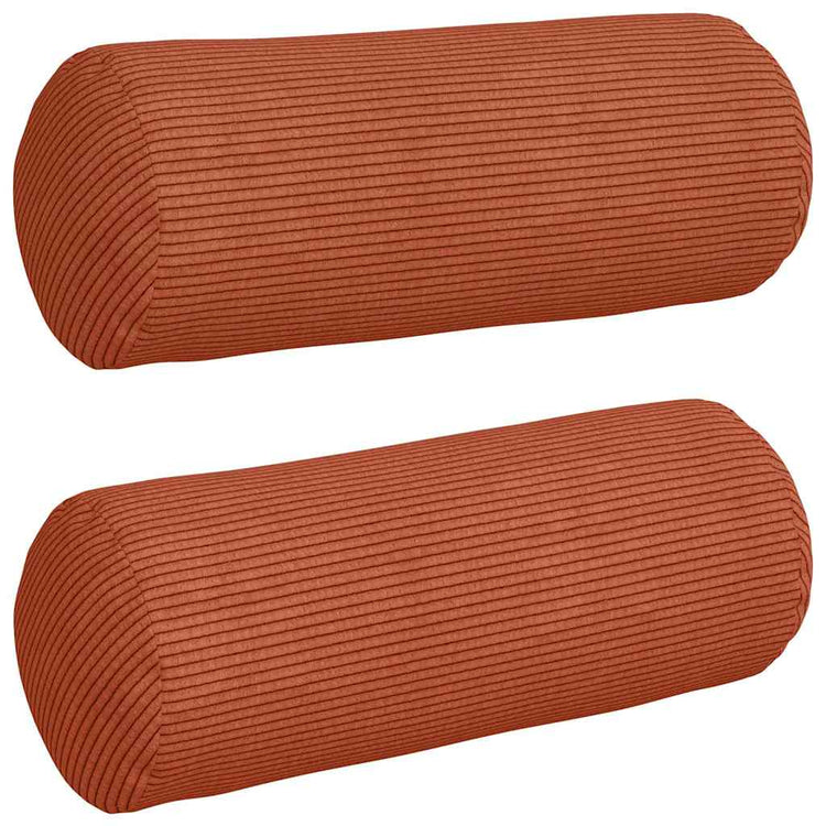 Vidaxl bolster kussens 2 stuks rood-oranje ø 15 x 40 cm cordstof