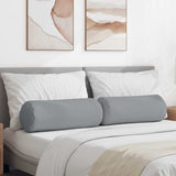 Vidaxl bolster kussens 2 st stof lichtgrijs ø 25 x 70 cm - afbeelding 1