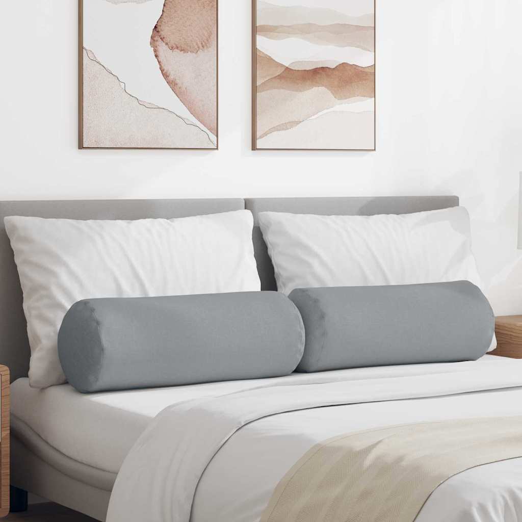 Vidaxl bolster kussens 2 st stof lichtgrijs ø 25 x 70 cm