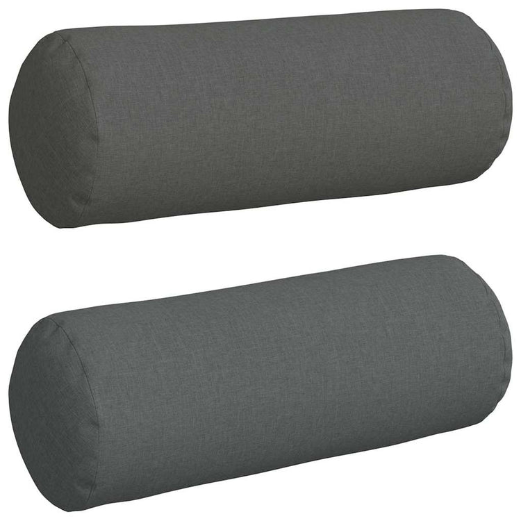 Vidaxl bolster kussens 2 st stof donkergrijs ø 25 x 70 cm
