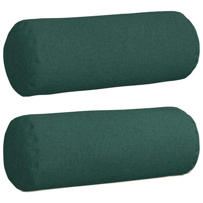 Vidaxl bolster kussens 2 stuks donkergroen ø 25 x 70 cm stof