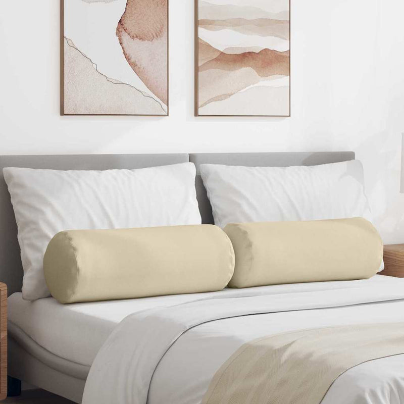 Vidaxl bolster kussens 2 stuks crème ø 25 x 70 cm stof