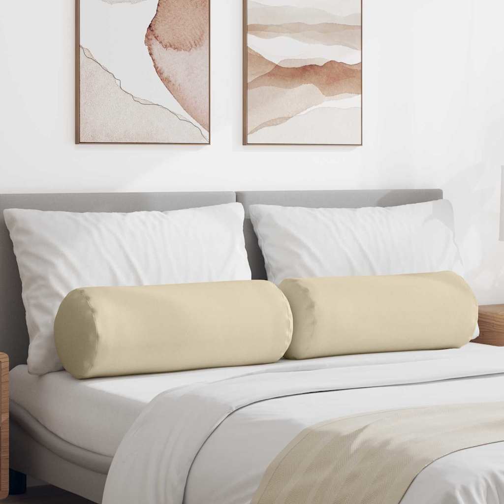 Vidaxl bolster kussens 2 stuks crème ø 25 x 70 cm stof