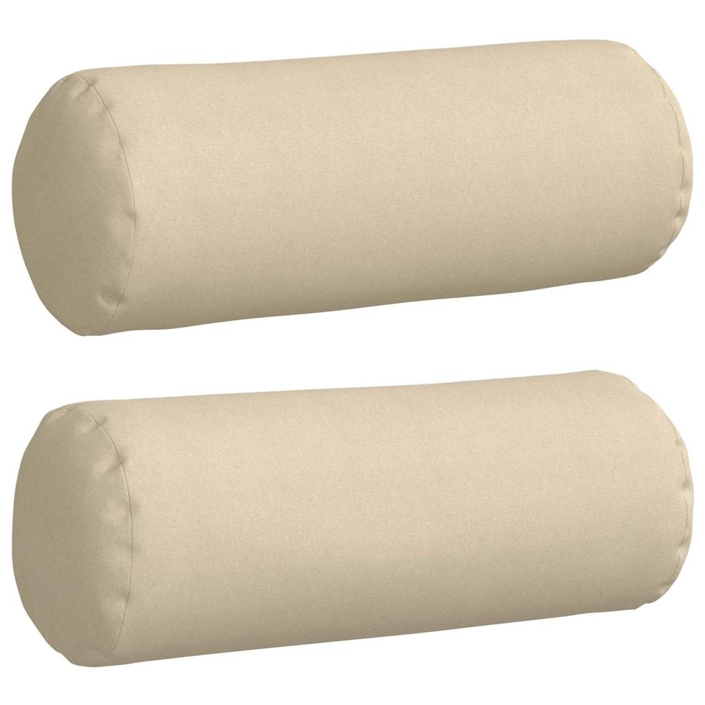 Vidaxl bolster kussens 2 stuks crème ø 25 x 70 cm stof