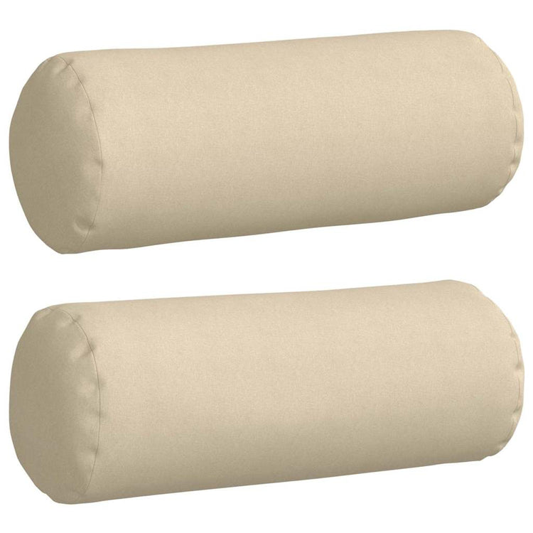 Vidaxl bolster kussens 2 stuks crème ø 25 x 70 cm stof