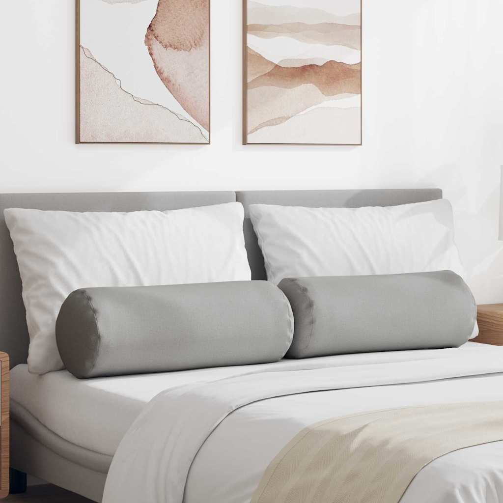 Vidaxl bolster kussens 2 st stof wolkengrijs ø 25 x 70 cm
