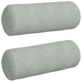 Vidaxl bolster kussens 2 stuks lichtgrijs ø 25 x 70 cm cordstof - afbeelding 2