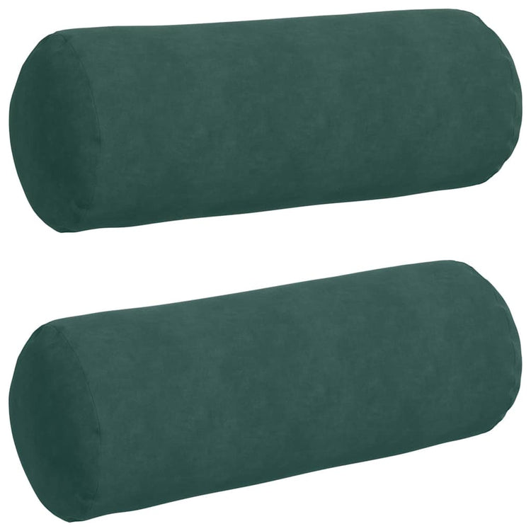 Vidaxl bolster kussens 2 stuks donkergroen ø 25 x 70 cm cordstof