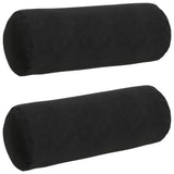Vidaxl bolster kussens 2 stuks zwart ø 25 x 70 cm cordstof - afbeelding 2