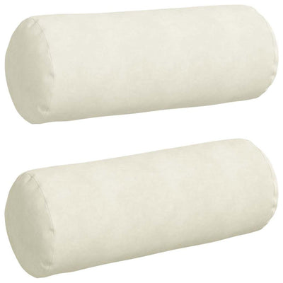 Vidaxl bolster kussens 2 stuks crème ø 25 x 70 cm cordstof