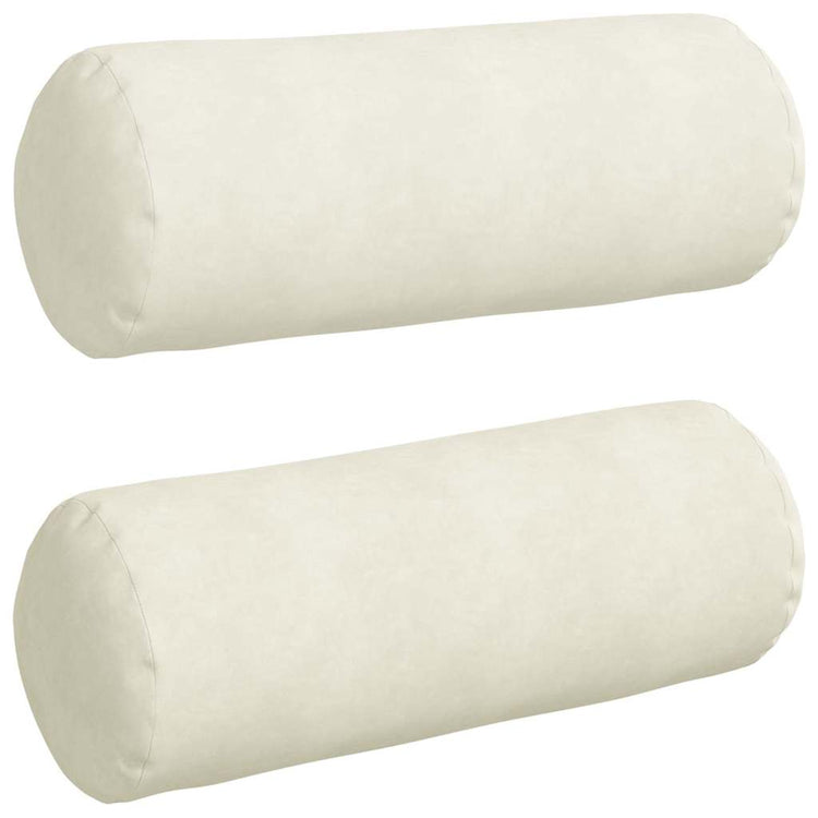 Vidaxl bolster kussens 2 stuks crème ø 25 x 70 cm cordstof