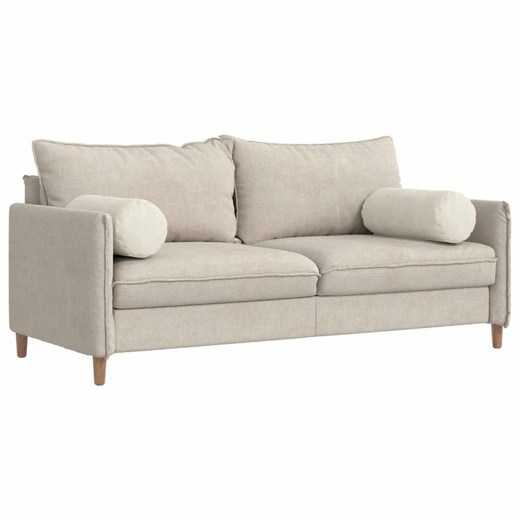 Vidaxl bolster kussens 2 stuks crème ø 25 x 70 cm cordstof