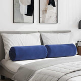 Vidaxl bolster kussens 2 stuks politieblauw ø 25 x 70 cm cordstof - afbeelding 1
