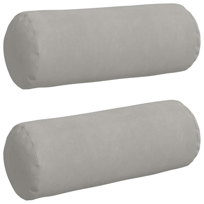 Vidaxl bolster kussens 2 stuks lichtgrijs ø 25 x 70 cm microvezel stof