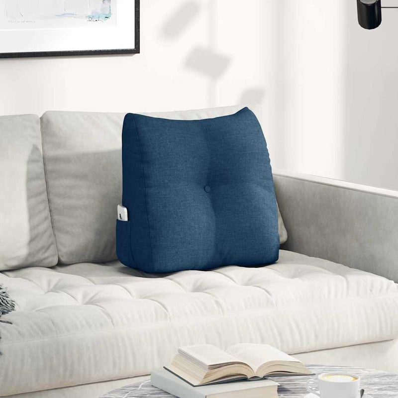Vidaxl rugkussen blauw 45 x 24 x 50 cm stof