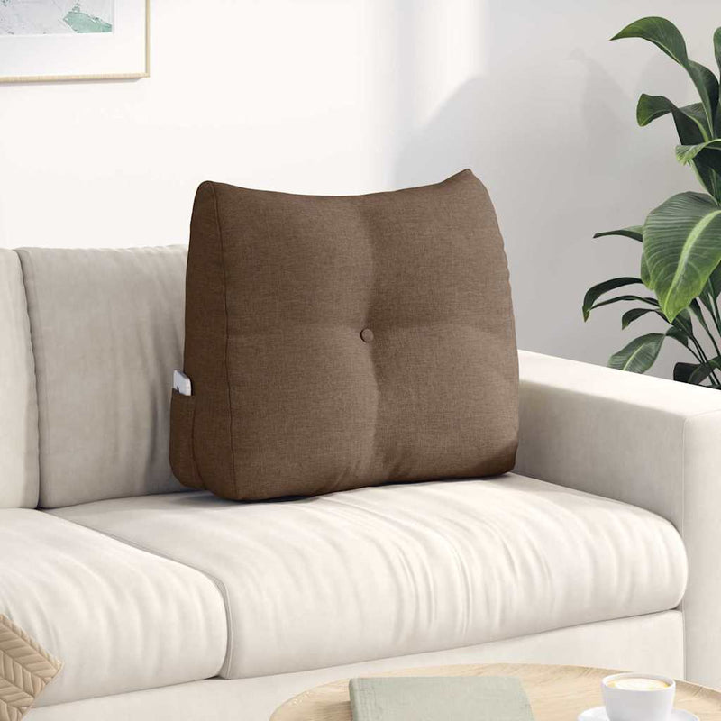 Vidaxl rugkussen bruin 60 x 24 x 50 cm stof