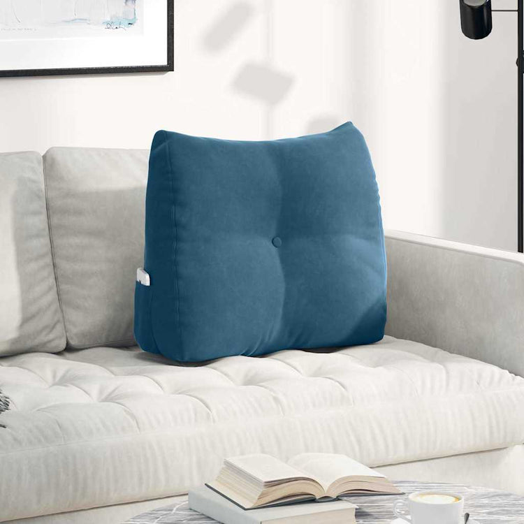 Vidaxl rugkussen blauw 60 x 24 x 50 cm fluweel