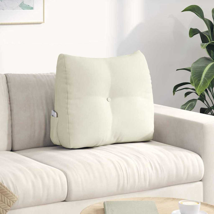 Vidaxl rugkussen crème 60 x 24 x 50 cm fluweel